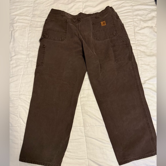 Men’s Carhartt dark brown pants W42 L30 - Picture 2 of 3